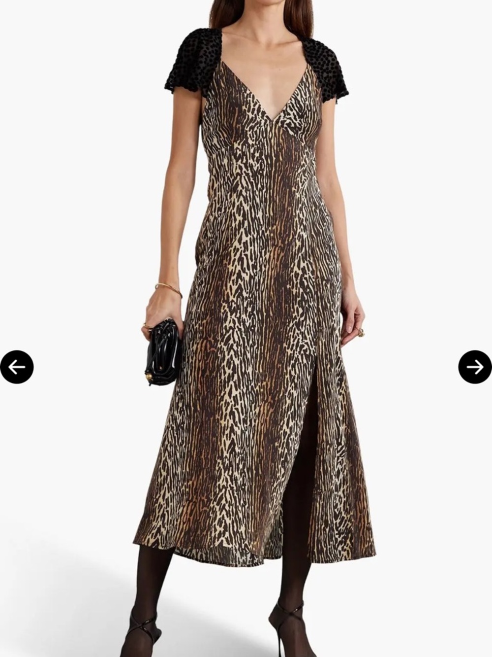 RIXO Brown and Black Leopard-Print Midi Dress - Picture 3 of 4